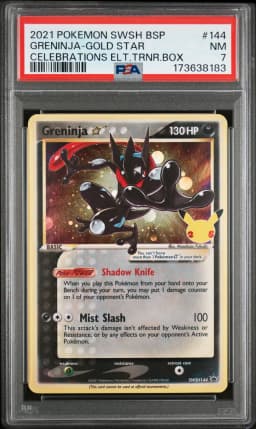 2021 #144 Greninja-Gold Star PSA 7 Swsh Black Star Promo