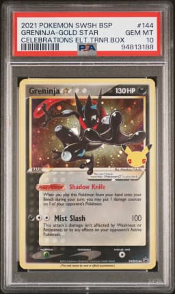 2021 #144 Greninja-Gold Star PSA 10 Swsh Black Star Promo