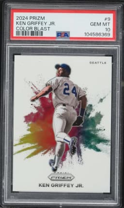 2024 #9 Ken Griffey Jr PSA 10 Panini Prizm Color Blast Baseball