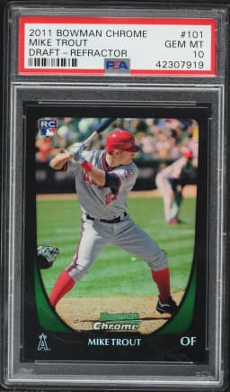 2011 #101 Mike Trout PSA 10 Bowman Chrome Draft Baseball