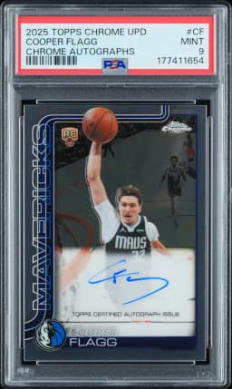 2025 #CF Cooper Flagg PSA 9 Topps Chrome Update Topps Chrome Autographs