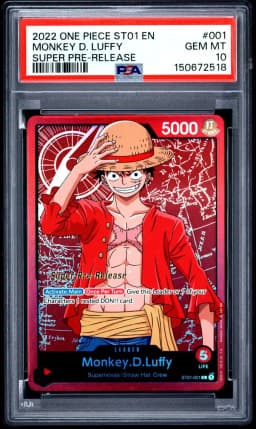 2022 #001 Monkey D. Luffy PSA 10 One Piece Starter Deck ST01-Straw Hat Crew