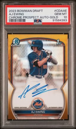 2023 #CDAAE AJ Ewing PSA 10 Bowman Draft Chrome Prospect Autograph