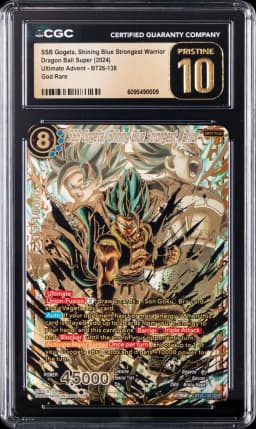 2024 #BT26-138 SSB Gogeta, Shining Blue Strongest Warrior CGC 10 Pristine Dragon Ball Super Card Game Masters Series 26 Ultimate Advent