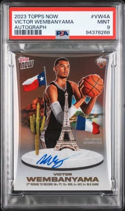2023 #VW4A Victor Wembanyama PSA 9 Topps Now Basketball