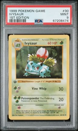 1999 #30 Ivysaur 1st Edition PSA 9 Game