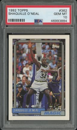 1992 #362 Shaquille O'Neal PSA 10 Topps