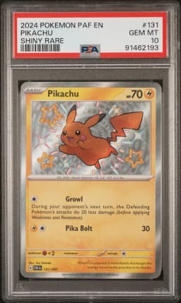 2024 #131 Pikachu PSA 10 Paf EN-Paldean Fates