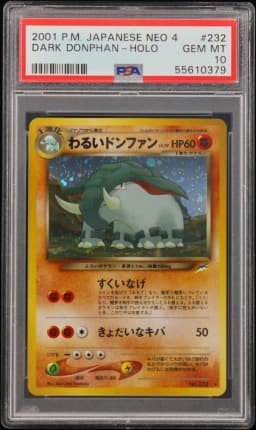 2001 #232 Dark Donphan-Holo PSA 10 Japanese Neo 4