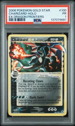 2006 #100 Charizard-Holo Gold Star PSA 1 EX Dragon Frontiers