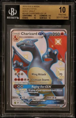 2019 #SV49 Charizard GX UR BGS 10 Sun and Moon Hidden Fates Shiny Vault