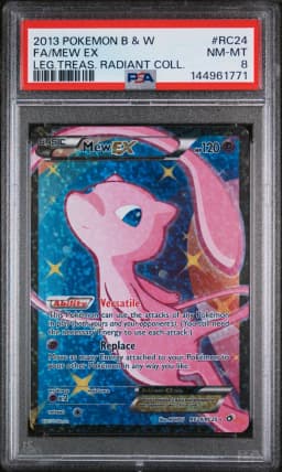 2013 #RC24 Full Art/Mew EX PSA 8 Black & White Legendary Treasures Radiant Collection