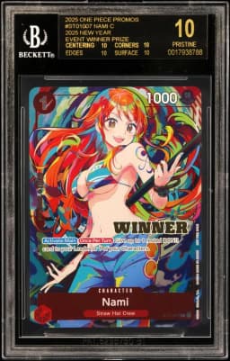2025 #ST01007 Nami C/(2025 NEW YEAR EVENT Winner Prize) BGS 10 One Piece Card Game Promos