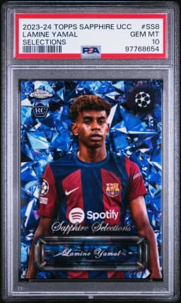 2023 #SS8 Lamine Yamal PSA 10 Topps Chrome Sapphire Edition UEFA Club Competitions Sapphire Selections