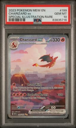 2023 #199 Charizard EX PSA 10 Mew EN-151