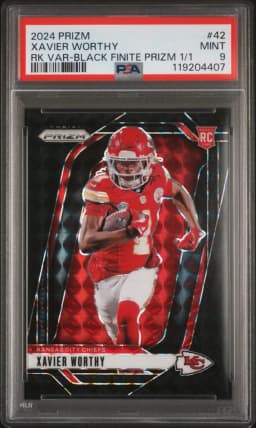 2024 #42 Xavier Worthy PSA 9 Panini Prizm Rookie Variation