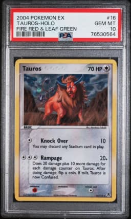 2004 #16 Tauros-Holo PSA 10 EX Fire Red & Leaf Green