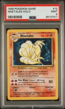 1999 #12 Ninetales-Holo PSA 9 Game Pokemon
