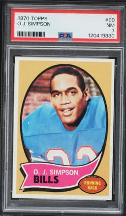 1970 #90 O.J. Simpson PSA 7 Topps Football