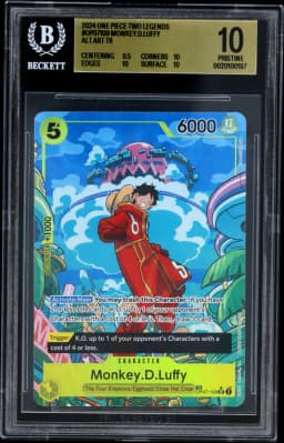 2024 #OP07109 Monkey.D.Luffy ALT ART TR BGS 10 One Piece Card Game Two Legends