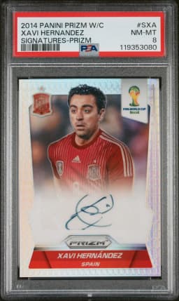 2014 #SXA Xavi Hernandez PSA 8 Panini Prizm World Cup Signatures