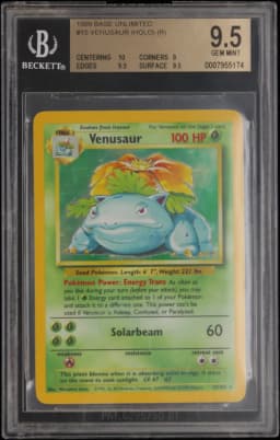 1999 #15 Venusaur HOLO R BGS 9.5 Base Unlimited
