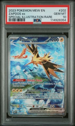 2023 #202 Zapdos EX PSA 10 Mew EN-151