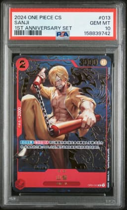 2024 #013 Sanji PSA 10 One Piece Simplified Chinese 1st Anniversary Set