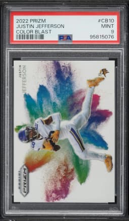 2022 #CB10 Justin Jefferson PSA 9 Panini Prizm Color Blast Football