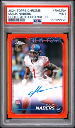2024 #RAMNA Malik Nabers PSA 9 Topps Chrome Rookie Autographs Variations