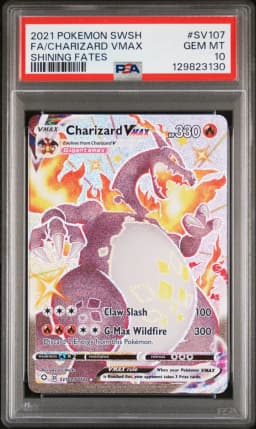 2021 #SV107 Full Art/Charizard Vmax PSA 10 Sword & Shield Shining Fates
