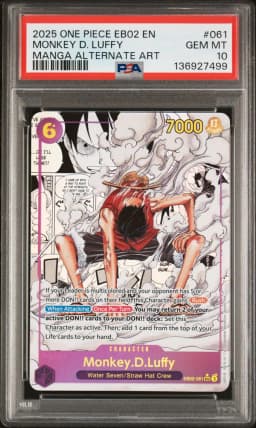 2025 #061 Monkey D. Luffy PSA 10 One Piece EB02-Extra Booster -Anime 25th Collection-