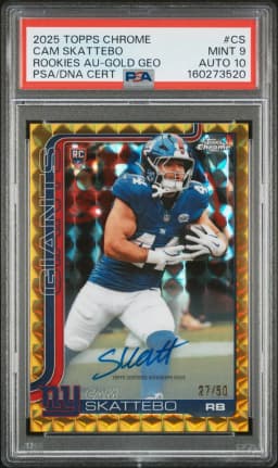 2025 #CS Cam Skattebo PSA 9 Topps Chrome Rookies Autograph