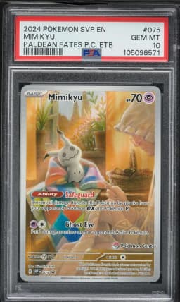 2024 #075 Mimikyu PSA 10 Svp EN-SV Pokemon Center Black Star Promo Pokemon