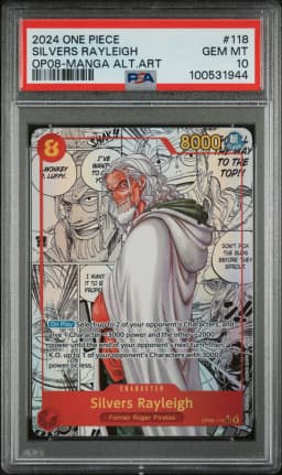 2024 #118 Silvers Rayleigh PSA 10 One Piece OP08-Two Legends
