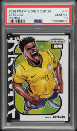 2026 #14 Estevao PSA 10 Panini Prizm FIFA World Cup 2026 Manga