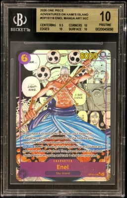 2026 #OP15118 Enel MANGA ART SEC BGS 10 One Piece Card Game Adventures on KAMI's Island
