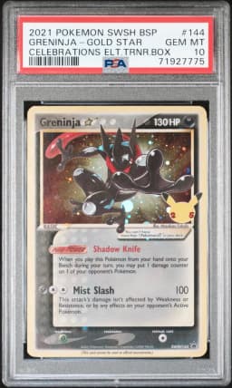 2021 #144 Greninja-Gold Star PSA 10 Swsh Black Star Promo