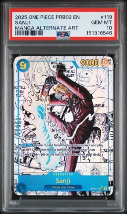 2025 #119 Sanji PSA 10 One Piece PRB02-Premium Booster -One Piece Card the Best- Vol.2