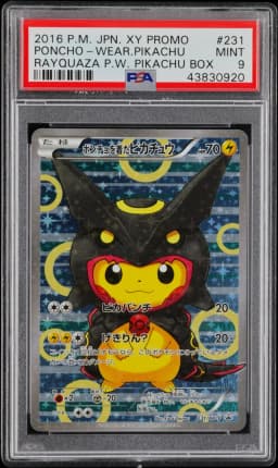 2016 #231 Poncho-Wearing Pikachu PSA 9 Japanese XY-P Promo