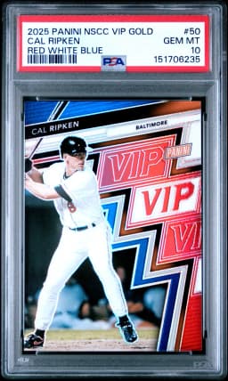 2025 #50 Cal Ripken PSA 10 Panini National Sports Collectors Convention VIP Gold