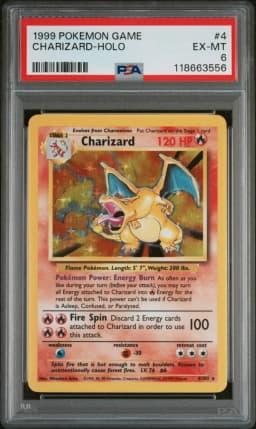 1999 #4 Charizard-Holo PSA 6 Game