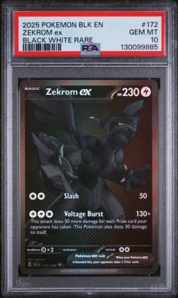 2025 #172 Zekrom EX PSA 10 Blk EN-Black Bolt