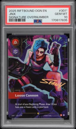 2025 #301* Jinx - Loose Cannon PSA 10 Riftbound: League of Legends Ogn-Origins