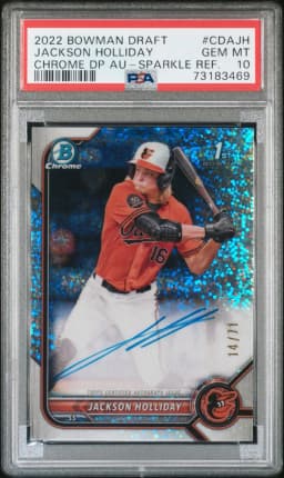 2022 #CDAJH Jackson Holliday PSA 10 Bowman Draft Chrome Draft Pick Autographs