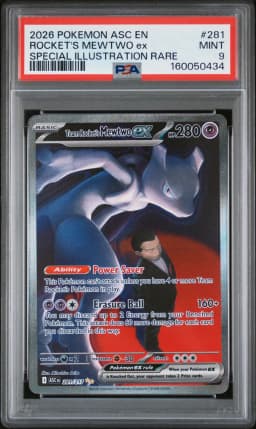 2026 #281 Team Rocket's Mewtwo EX PSA 9 Asc EN-Ascended Heroes