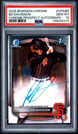 2025 #CPABD Bo Davidson PSA 10 Bowman Chrome Prospect Autographs