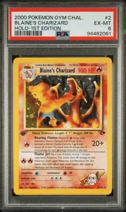 2000 #2 Blaine's Charizard PSA 6 Gym Challenge