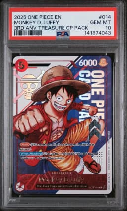 2025 #014 Monkey D. Luffy PSA 10 One Piece 3rd Anniversary! One Piece Card Treasure Campaign Pack