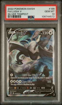 2022 #186 Full Art/Lugia V PSA 10 Sword & Shield Silver Tempest Pokemon